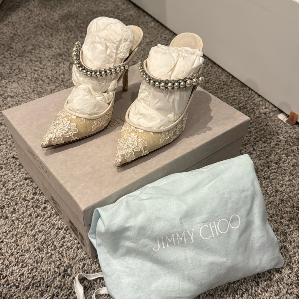 Jimmy Choo Exclusive Lace Heels - Picture 2 of 14